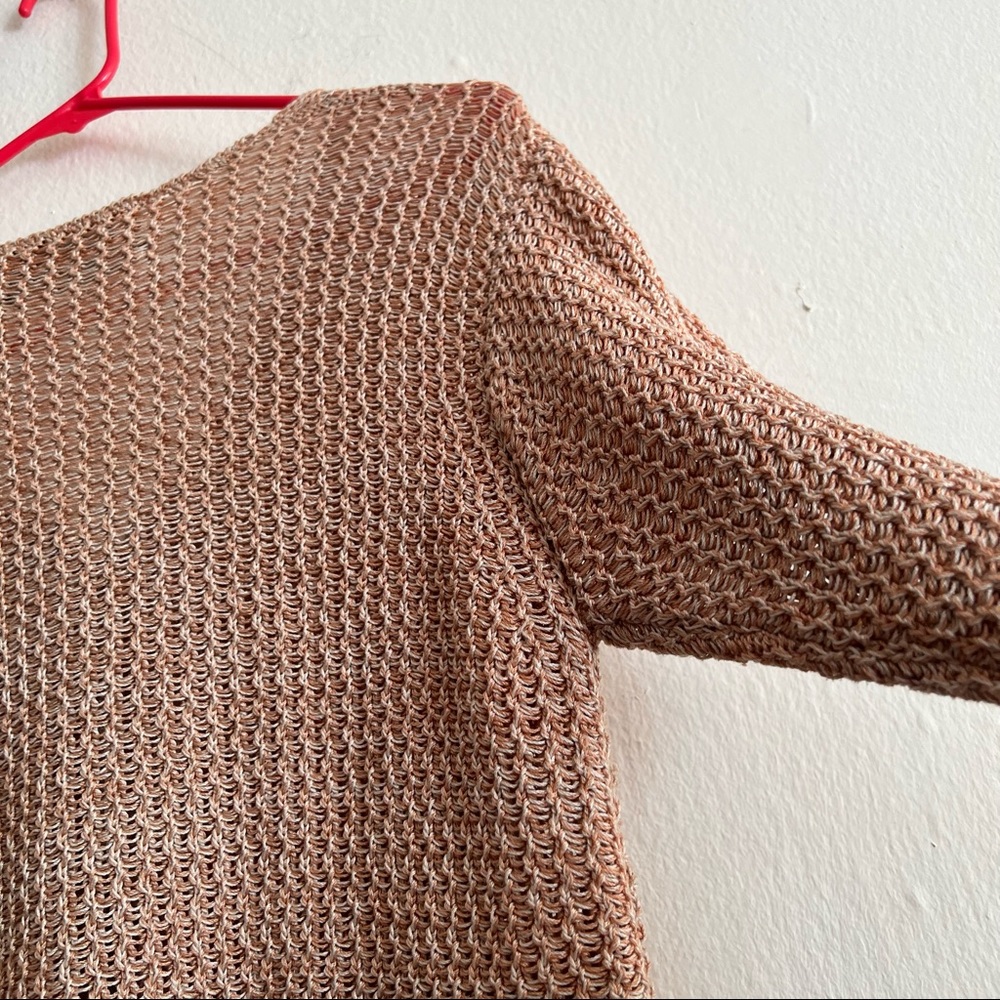 Peruvian Connection Peach Cable Knit Cardigan Siz… - image 6